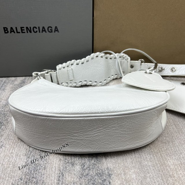 Balenciaga專櫃爆款肩背包 巴黎世家爆裂油蠟皮Le Cagole半月牙腋下包餃子包 fyj1925